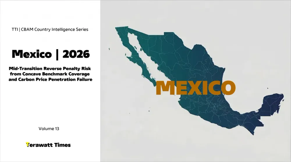 CBAM Country Intelligence Mexico 2026: Mid-Transition Reverse Penalty Risk from Concave Benchmark Coverage and Carbon Price Penetration Failure