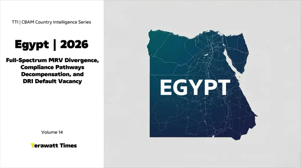 CBAM Country Intelligence Egypt 2026: Full-Spectrum MRV Divergence, Compliance Pathways Decompensation, and DRI Default Vacancy
