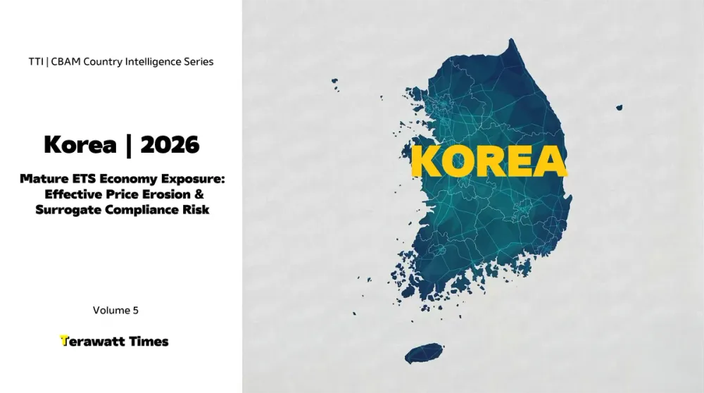 CBAM Country Intelligence Korea 2026: Mature ETS Economy Exposure: Effective Price Erosion and Surrogate Compliance Risk