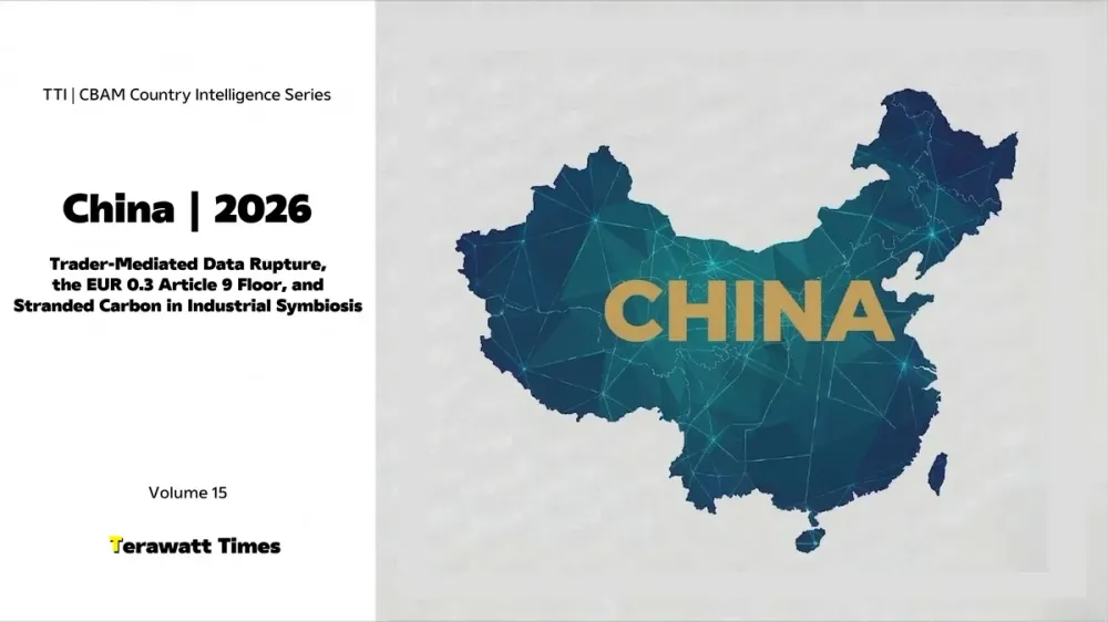 CBAM Country Intelligence China 2026: Trader-Mediated Data Rupture, the EUR 0.3 Article 9 Floor, and Stranded Carbon in Industrial Symbiosis