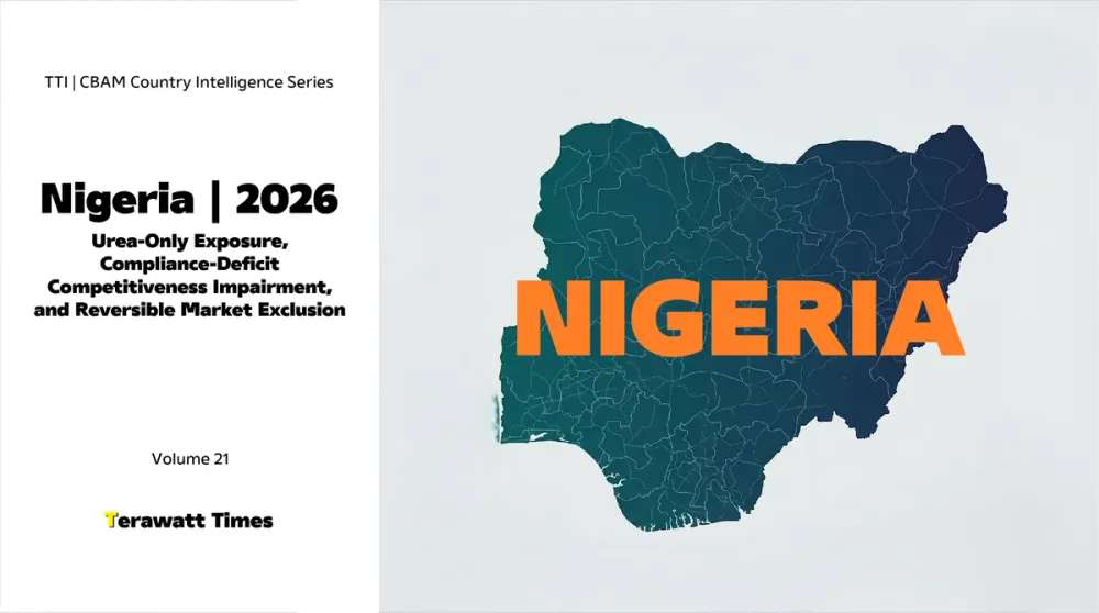 CBAM Country Intelligence Nigeria 2026: Urea-Only Exposure, Compliance-Deficit Competitiveness Impairment, and Reversible Market Exclusion
