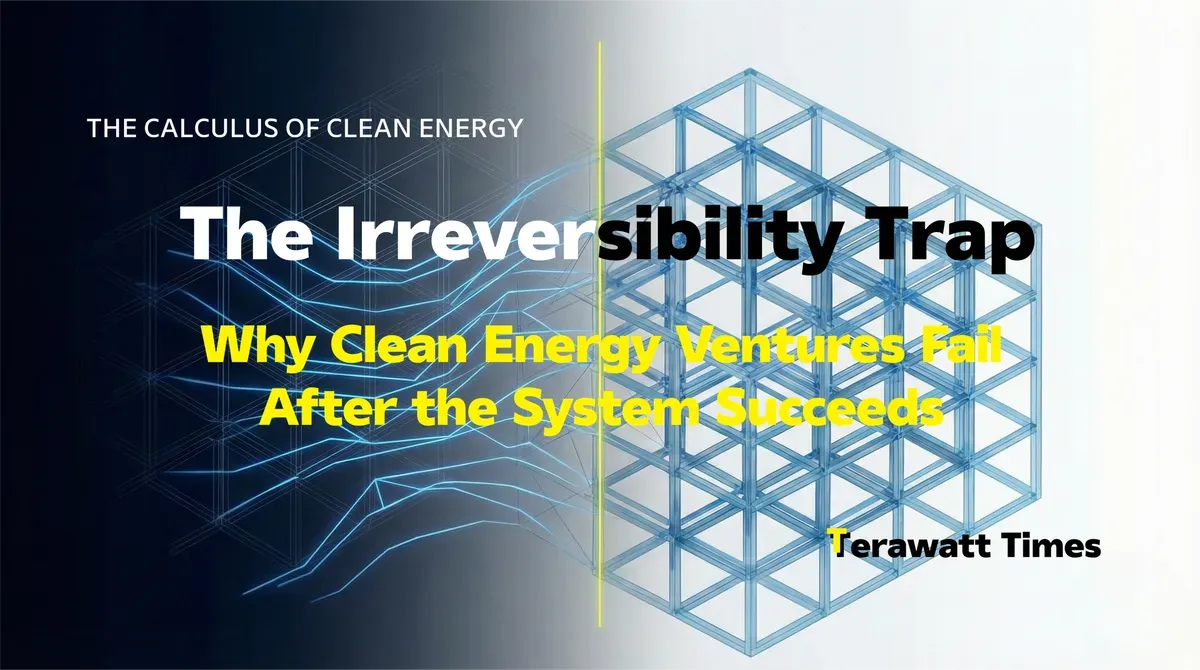 The Irreversibility Trap: Why Clean Energy Ventures Fail After the System Succeeds