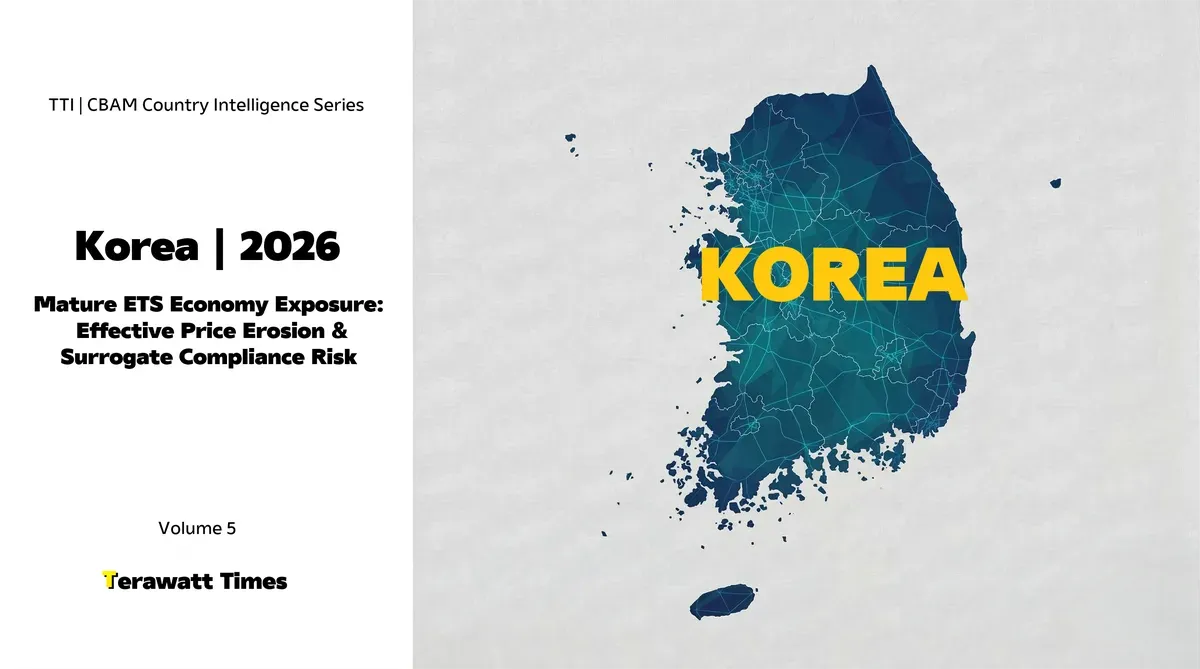 CBAM Country Intelligence Korea 2026: Mature ETS Economy Exposure: Effective Price Erosion and Surrogate Compliance Risk
