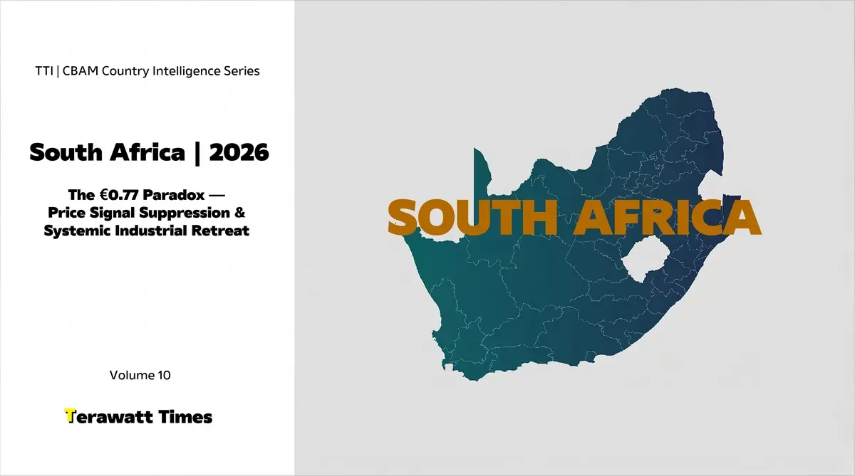 CBAM Country Intelligence South Africa 2026: The €0.77 Paradox — Price Signal Suppression and Systemic Industrial Retreat