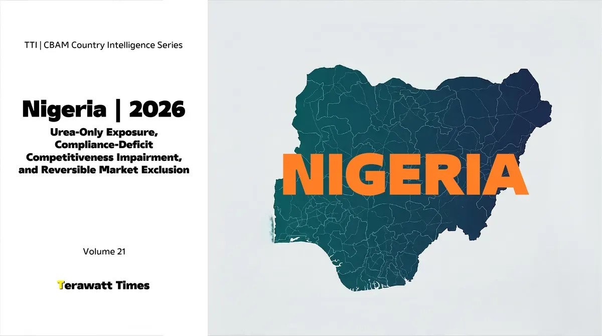 CBAM Country Intelligence Nigeria 2026: Urea-Only Exposure, Compliance-Deficit Competitiveness Impairment, and Reversible Market Exclusion