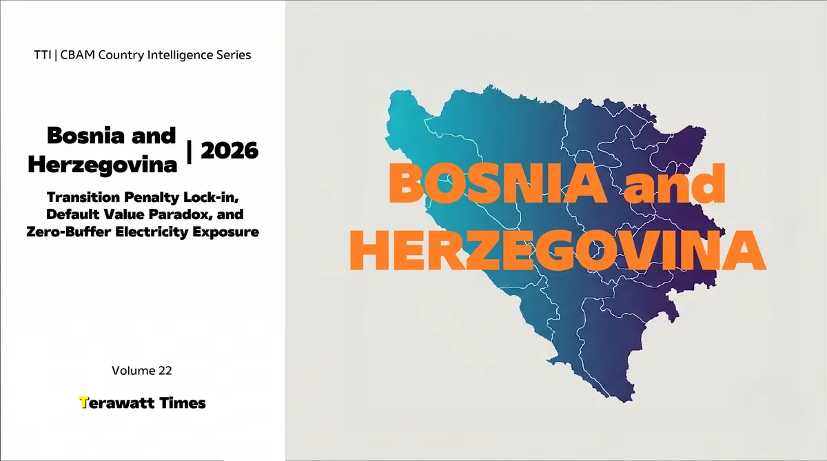 CBAM Country Intelligence Bosnia and Herzegovina 2026: Transition Penalty Lock-in, Default Value Paradox, and Zero-Buffer Electricity Exposure