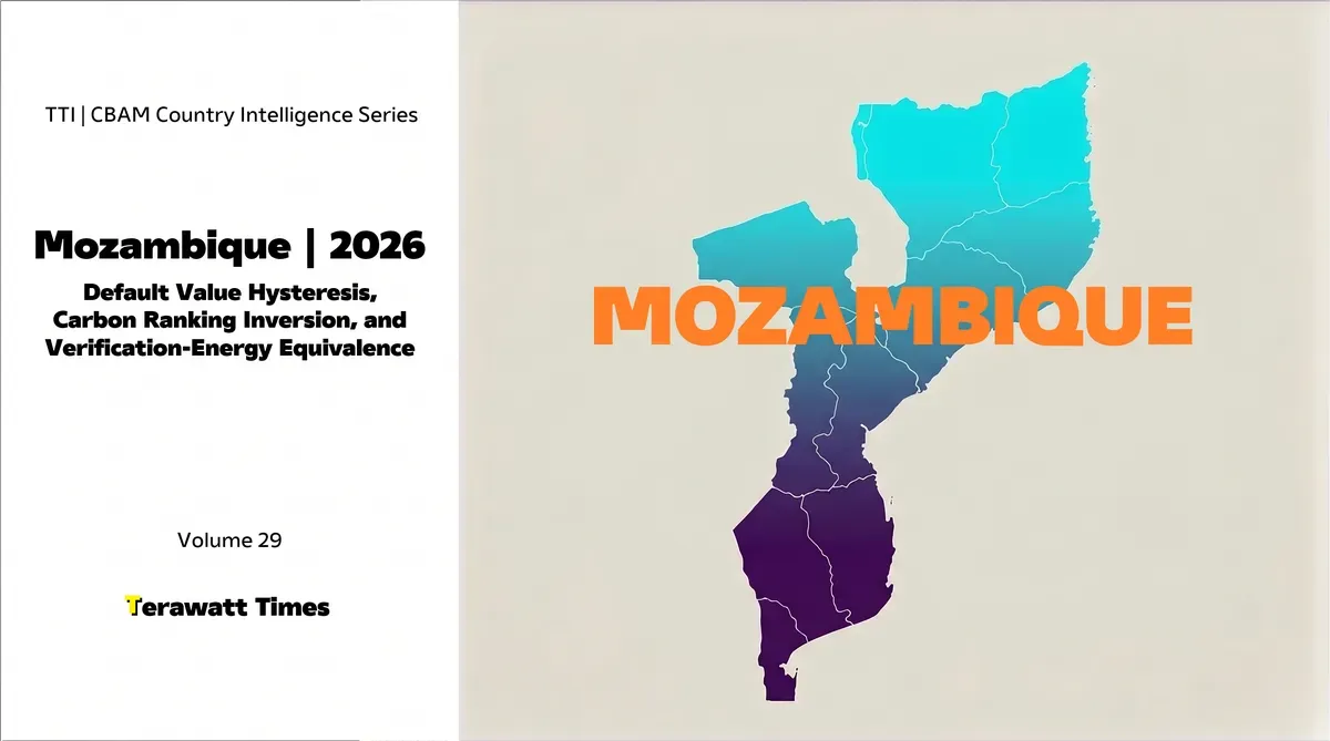 CBAM Country Intelligence Mozambique 2026: Default Value Hysteresis, Carbon Ranking Inversion, and Verification-Energy Equivalence