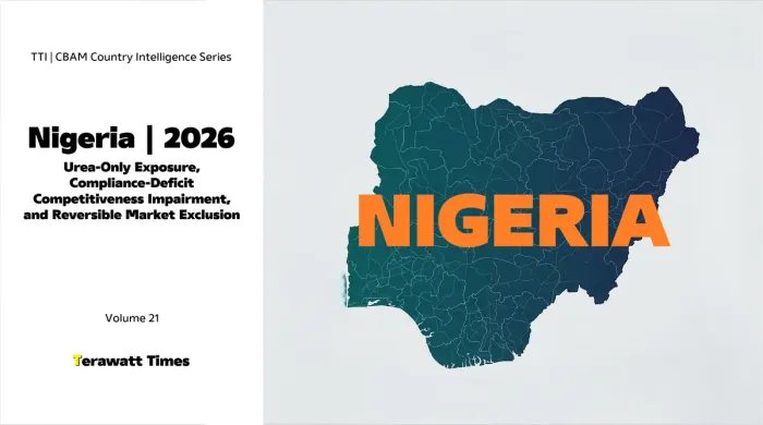 CBAM Country Intelligence Nigeria 2026: Urea-Only Exposure, Compliance-Deficit Competitiveness Impairment, and Reversible Market Exclusion