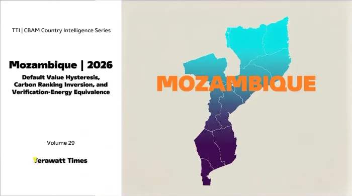 CBAM Country Intelligence Mozambique 2026: Default Value Hysteresis, Carbon Ranking Inversion, and Verification-Energy Equivalence
